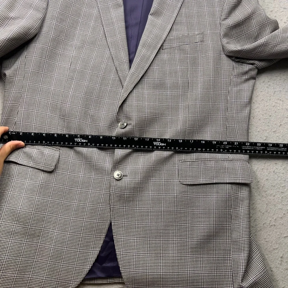 Jack Victor Exclusive Collection Houndstooth Wool Silk Blazer 46L Canada 2487